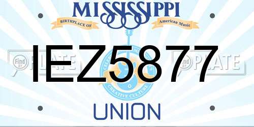 IEZ5877 Mississippi License Plate