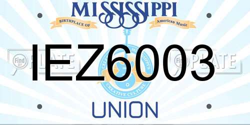 IEZ6003 Mississippi License Plate