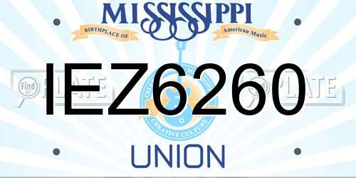 IEZ6260 Mississippi License Plate