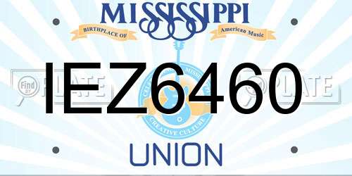 IEZ6460 Mississippi License Plate