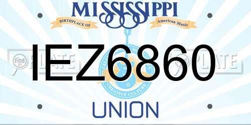 IEZ6860 Mississippi License Plate