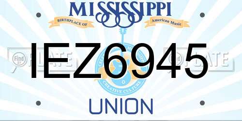 IEZ6945 Mississippi License Plate
