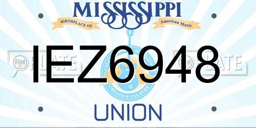 IEZ6948 Mississippi License Plate