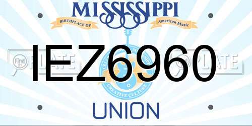 IEZ6960 Mississippi License Plate