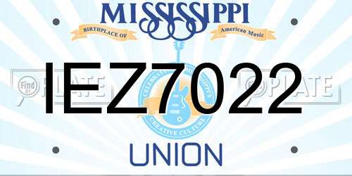 IEZ7022 Mississippi License Plate