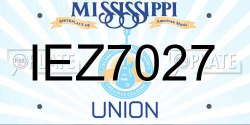 IEZ7027 Mississippi License Plate