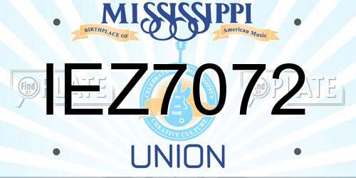 IEZ7072 Mississippi License Plate