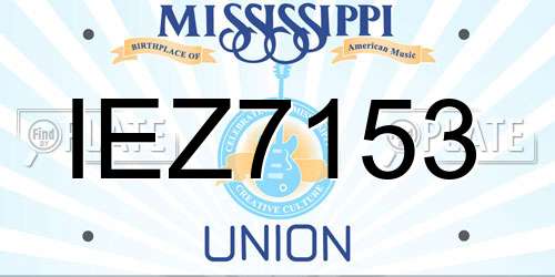 IEZ7153 Mississippi License Plate