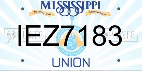 IEZ7183 Mississippi License Plate