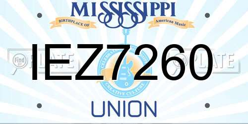 IEZ7260 Mississippi License Plate