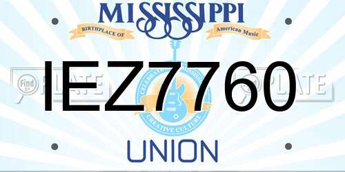 IEZ7760 Mississippi License Plate