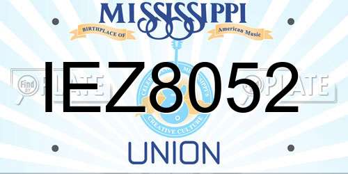 IEZ8052 Mississippi License Plate