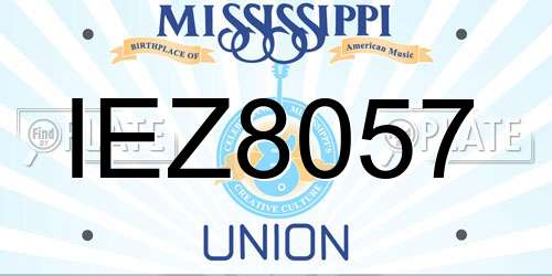 IEZ8057 Mississippi License Plate