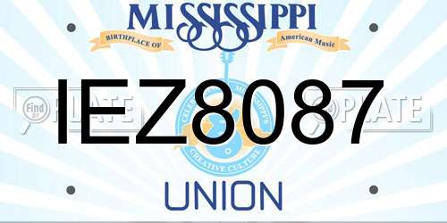 IEZ8087 Mississippi License Plate