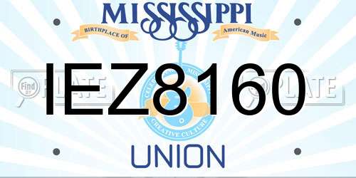 IEZ8160 Mississippi License Plate