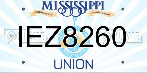 IEZ8260 Mississippi License Plate