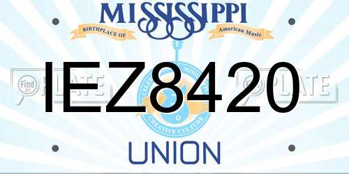 IEZ8420 Mississippi License Plate