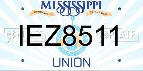 IEZ8511 Mississippi License Plate
