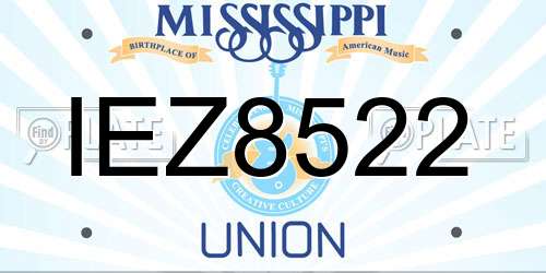 IEZ8522 Mississippi License Plate