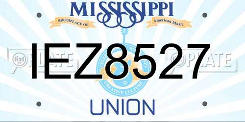 IEZ8527 Mississippi License Plate