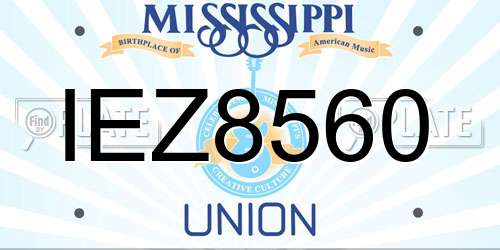 IEZ8560 Mississippi License Plate