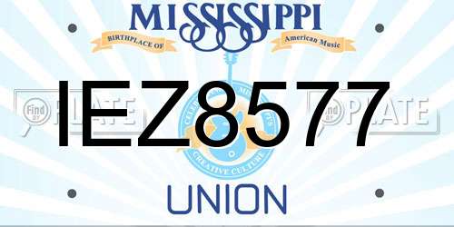 IEZ8577 Mississippi License Plate