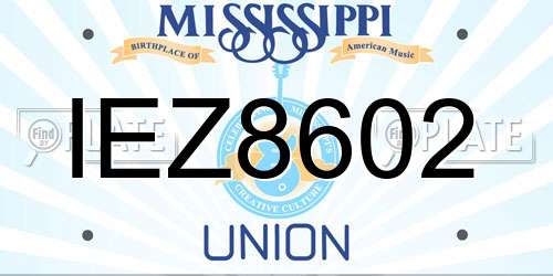 IEZ8602 Mississippi License Plate