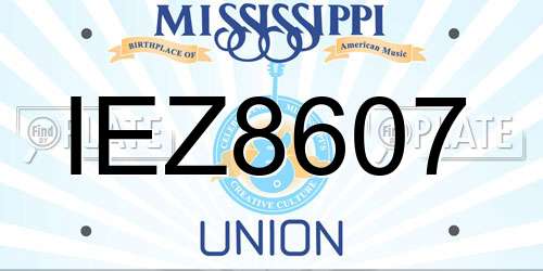 IEZ8607 Mississippi License Plate