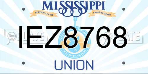 IEZ8768 Mississippi License Plate