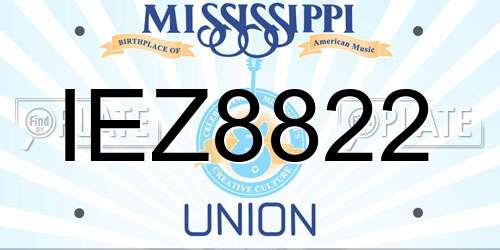 IEZ8822 Mississippi License Plate