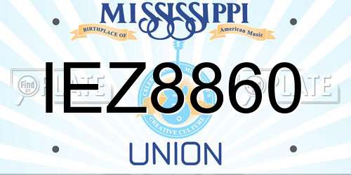 IEZ8860 Mississippi License Plate
