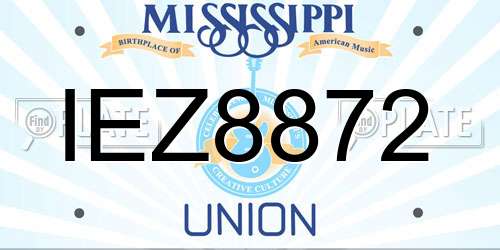 IEZ8872 Mississippi License Plate
