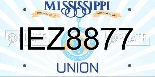 IEZ8877 Mississippi License Plate