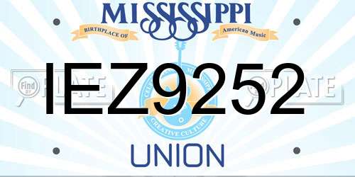 IEZ9252 Mississippi License Plate