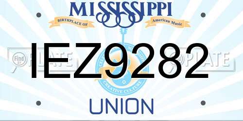 IEZ9282 Mississippi License Plate