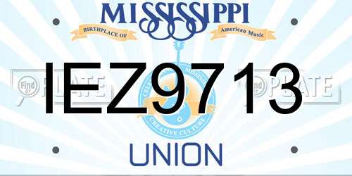 IEZ9713 Mississippi License Plate