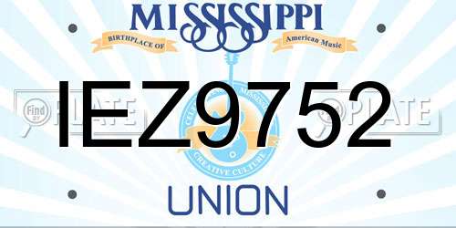 IEZ9752 Mississippi License Plate