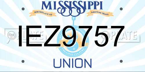 IEZ9757 Mississippi License Plate