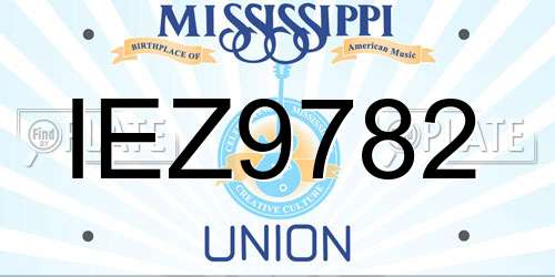 IEZ9782 Mississippi License Plate