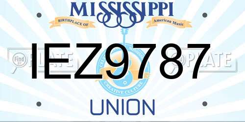 IEZ9787 Mississippi License Plate