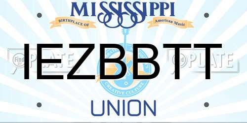 IEZBBTT Mississippi License Plate