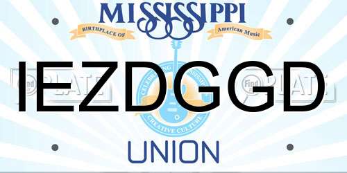 IEZDGGD Mississippi License Plate