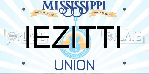 IEZITTI Mississippi License Plate