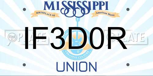 IF3D0R Mississippi License Plate