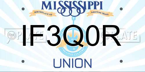 IF3Q0R Mississippi License Plate