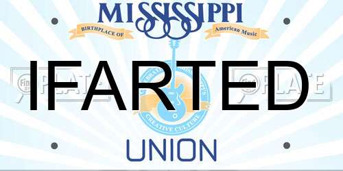 IFARTED Mississippi License Plate