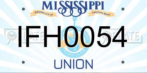 IFH0054 Mississippi License Plate