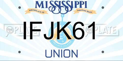 IFJK61 Mississippi License Plate
