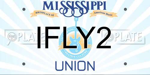 IFLY2 Mississippi License Plate