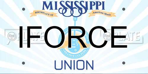 IFORCE Mississippi License Plate